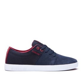 Mens Supra Low Top Shoes STACKS II Navy/Rose/white | AU-36370